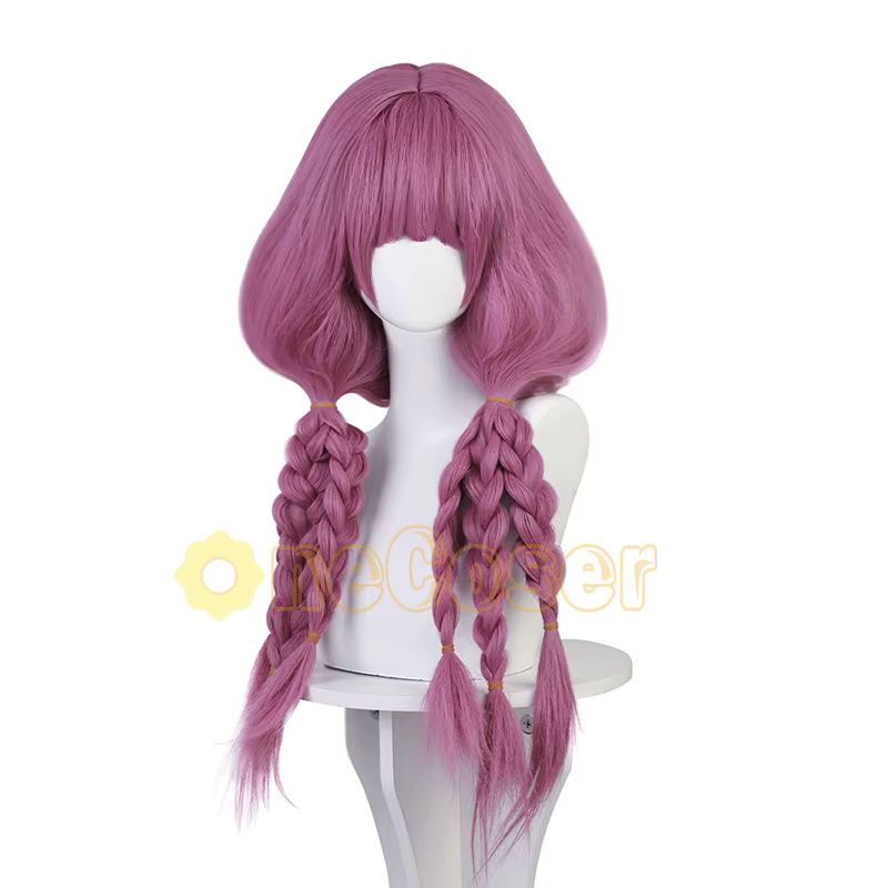 Aura Cosplay Perruque, Cheveux en Fibre et Bonnet