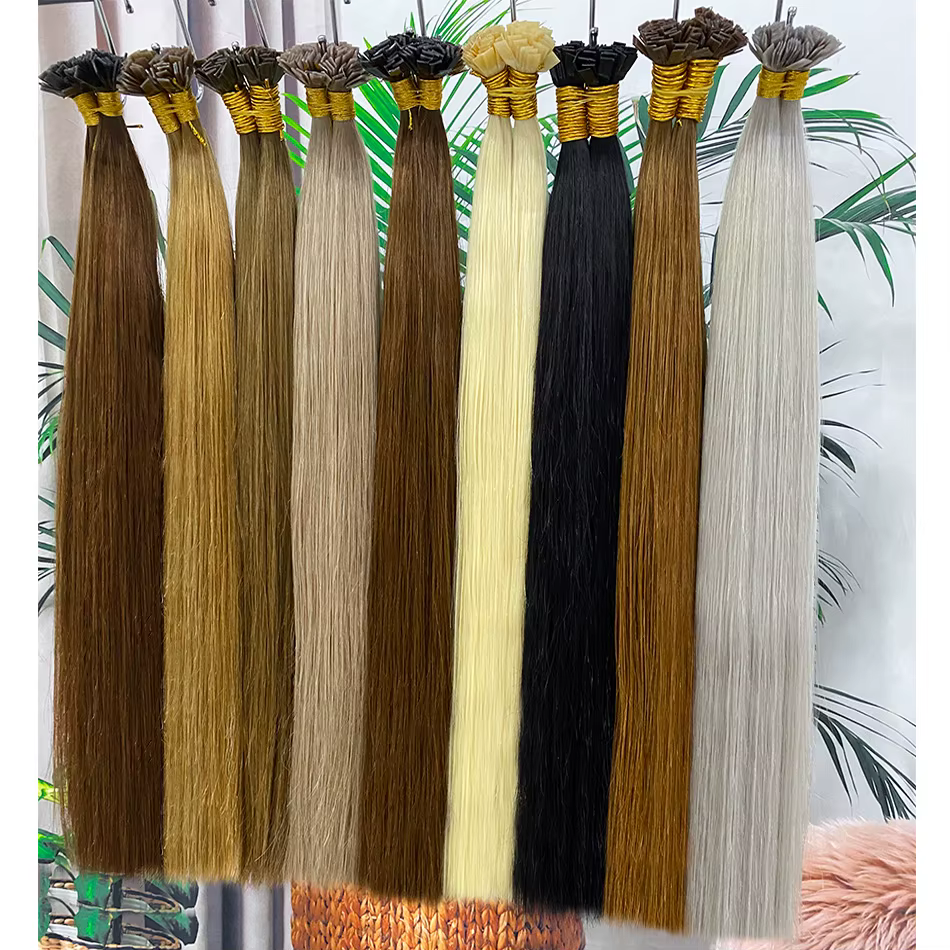 Cheveux Remy blonds naturels ombrés, 30 pouces, Extension de cheveux naturels lisses et soyeux, Fusion 50g, Capsules de kératine à pointe plate pour cheveux