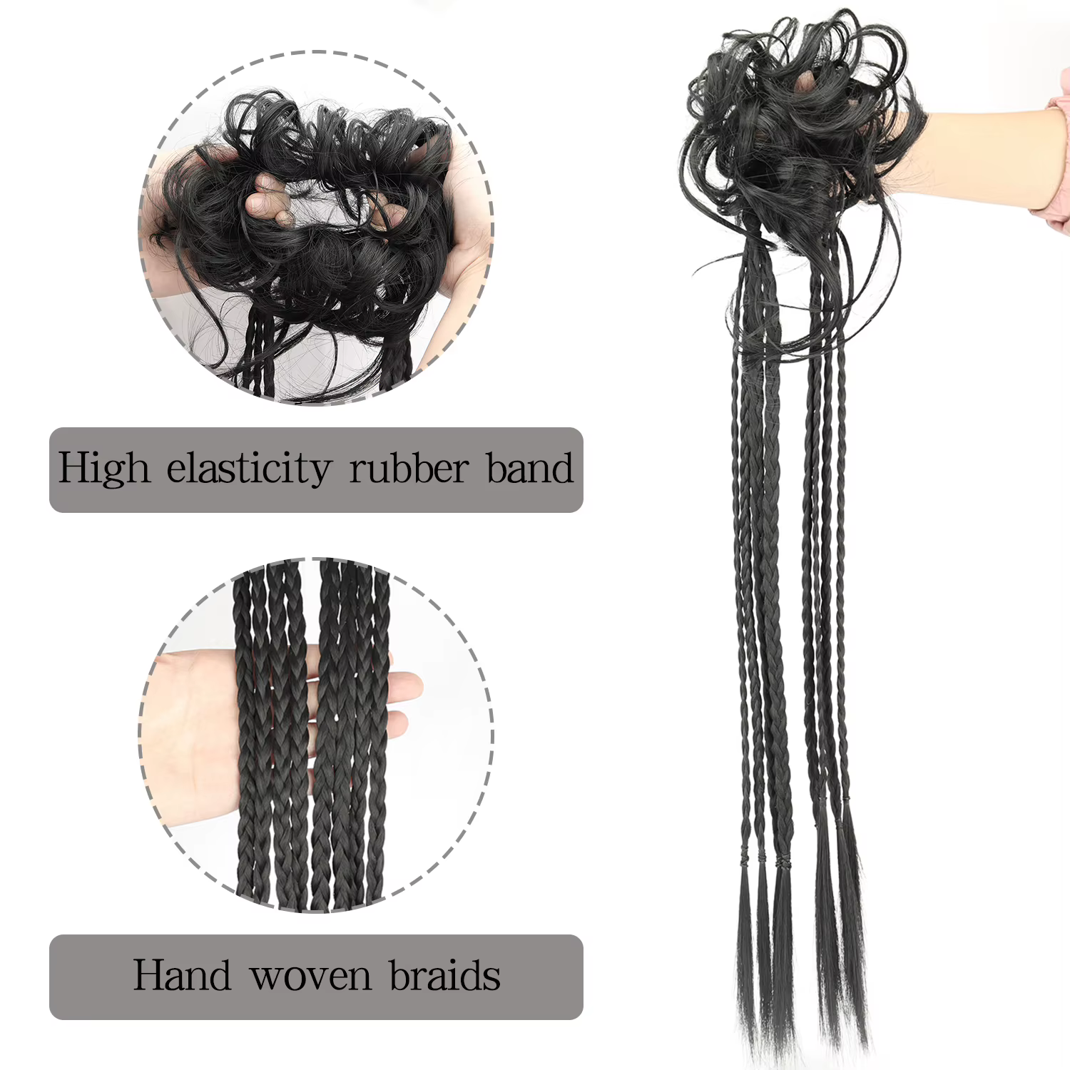 Chignon synthétique désordonné