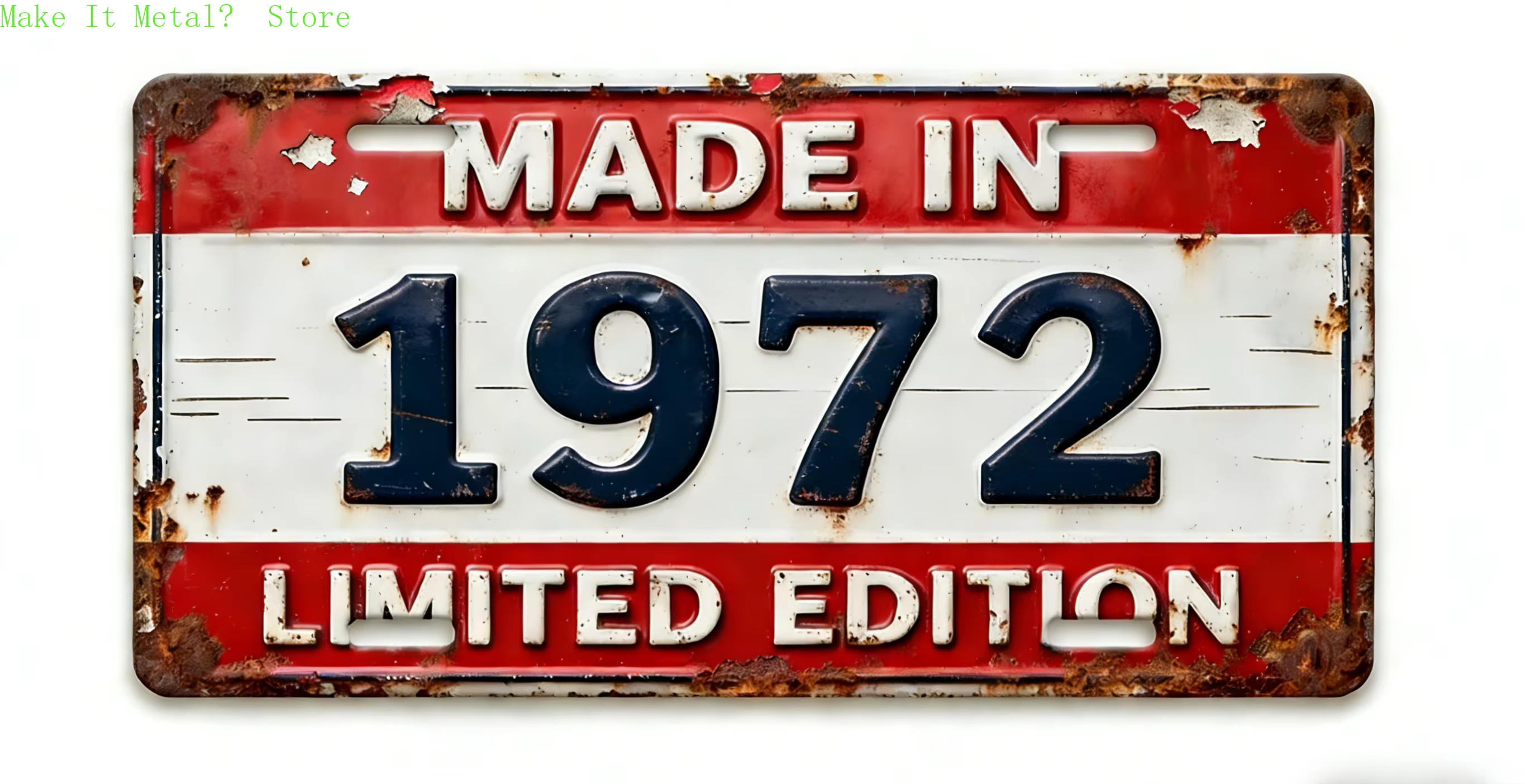 Plaque d'immatriculation vintage en métal, édition limitée, fabriquée en 1970