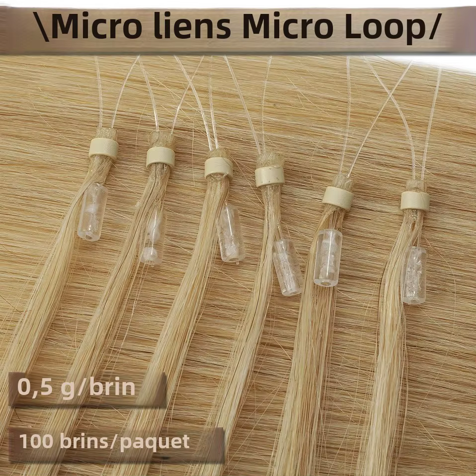 S-noilite 0.5g Micro boucle Extensions de cheveux humains extrémité saine