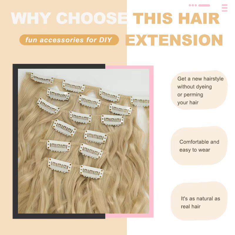 Extensions de cheveux longs bouclés naturels noirs de 24 pouces