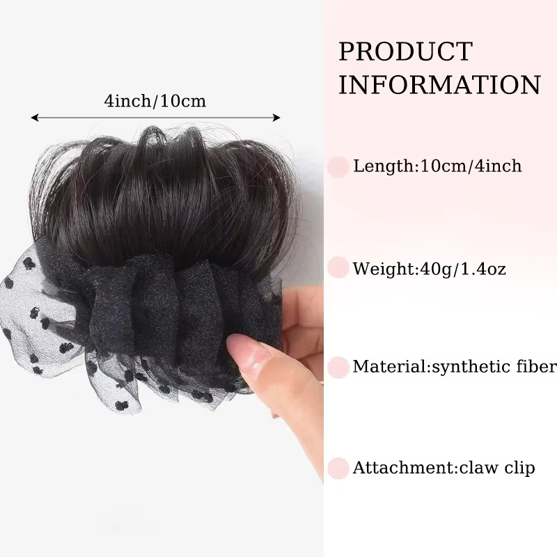 Extensions de chignon synthétique à pince