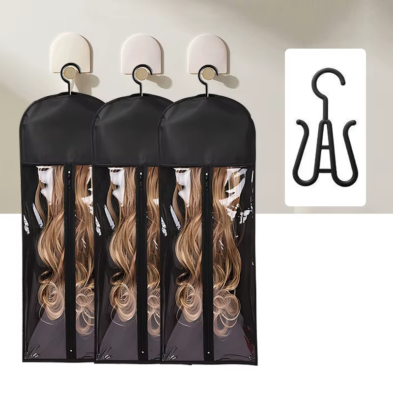 Sac de rangement pour perruque avec support de cintre