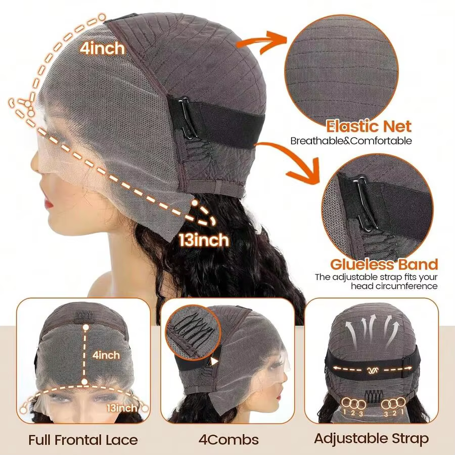 Perruque en cheveux humains vierges Jerry Curly de 34 pouces