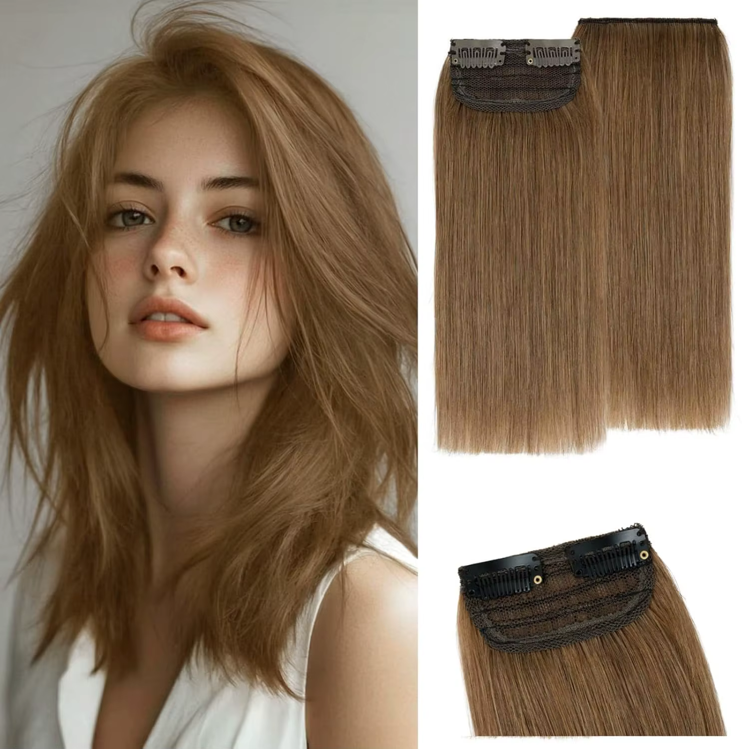 Extensions à clipser en cheveux humains véritables - 5 pièces