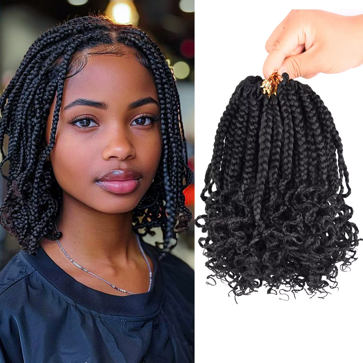 Boîte synthétique tresses Crochet cheveux pour femmes noires avec extrémités bouclées pré-bouclées doux 3X