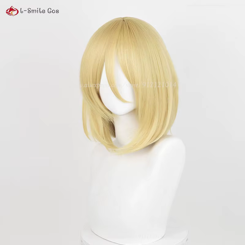 Anime Annie Leonhart Cosplay perruque 36 cm doré femme Titan