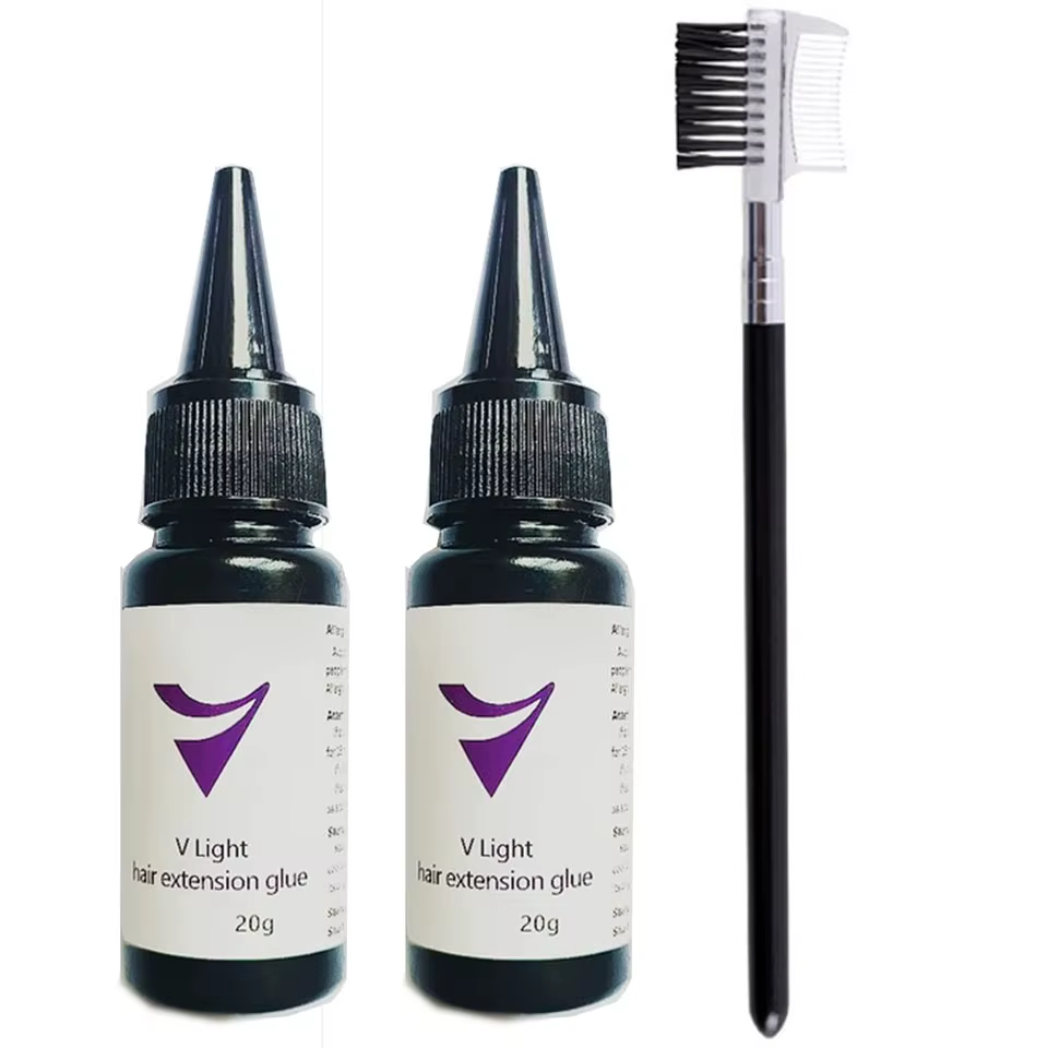 Colle d'extension de cheveux à lumière UV avec dissolvant 20g