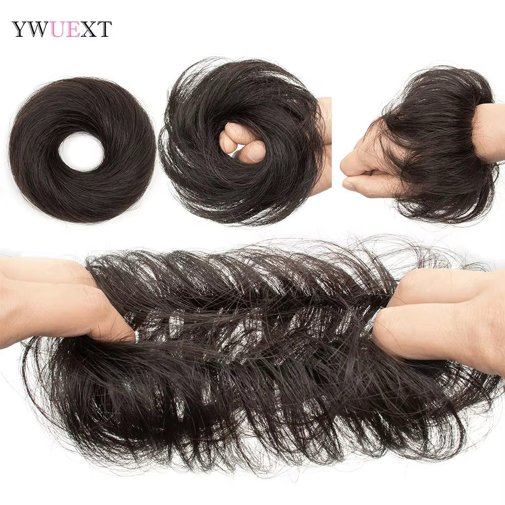 Chignon de cheveux humains Scrunchie postiche Updo