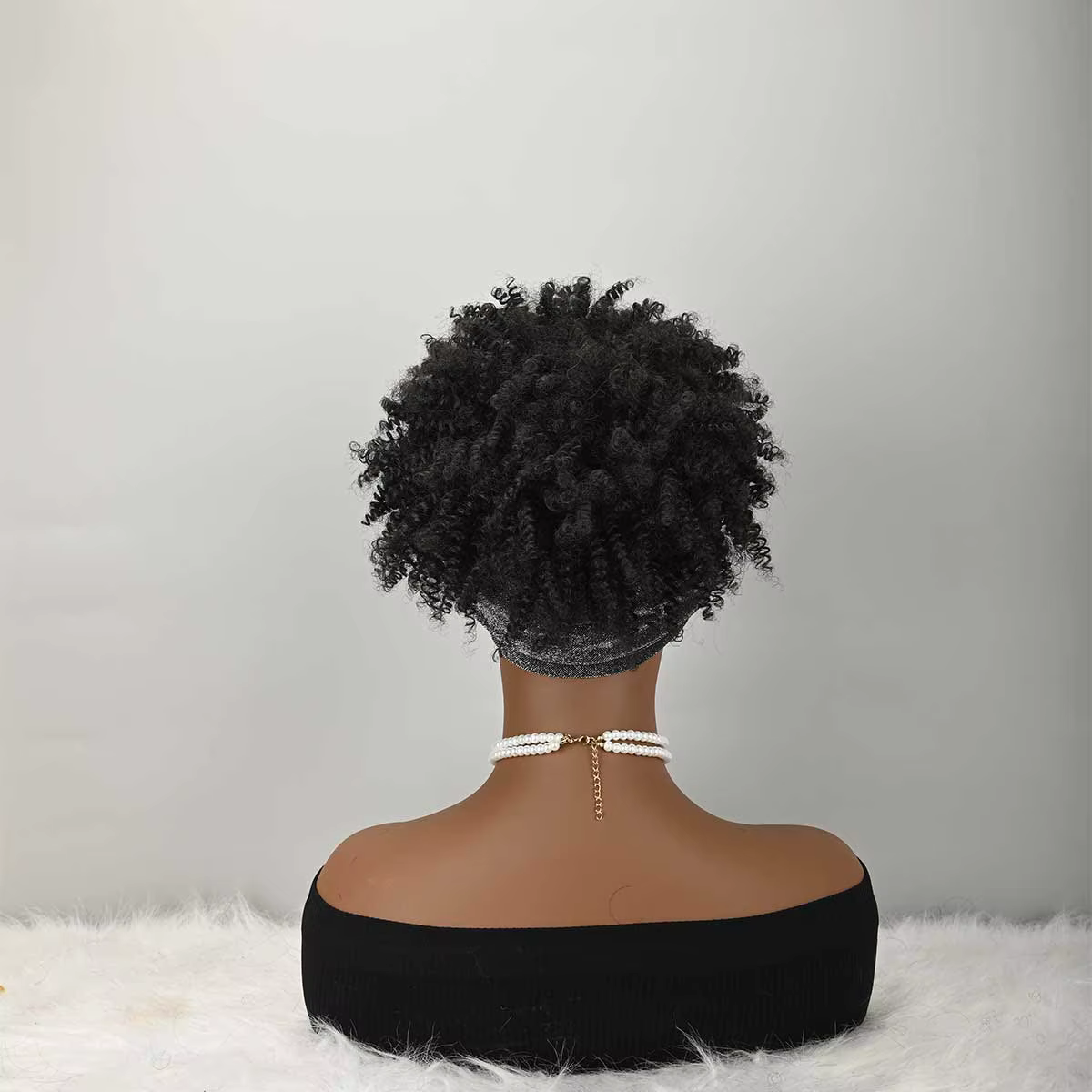 Perruque bandeau bouclée avec frange pour femme