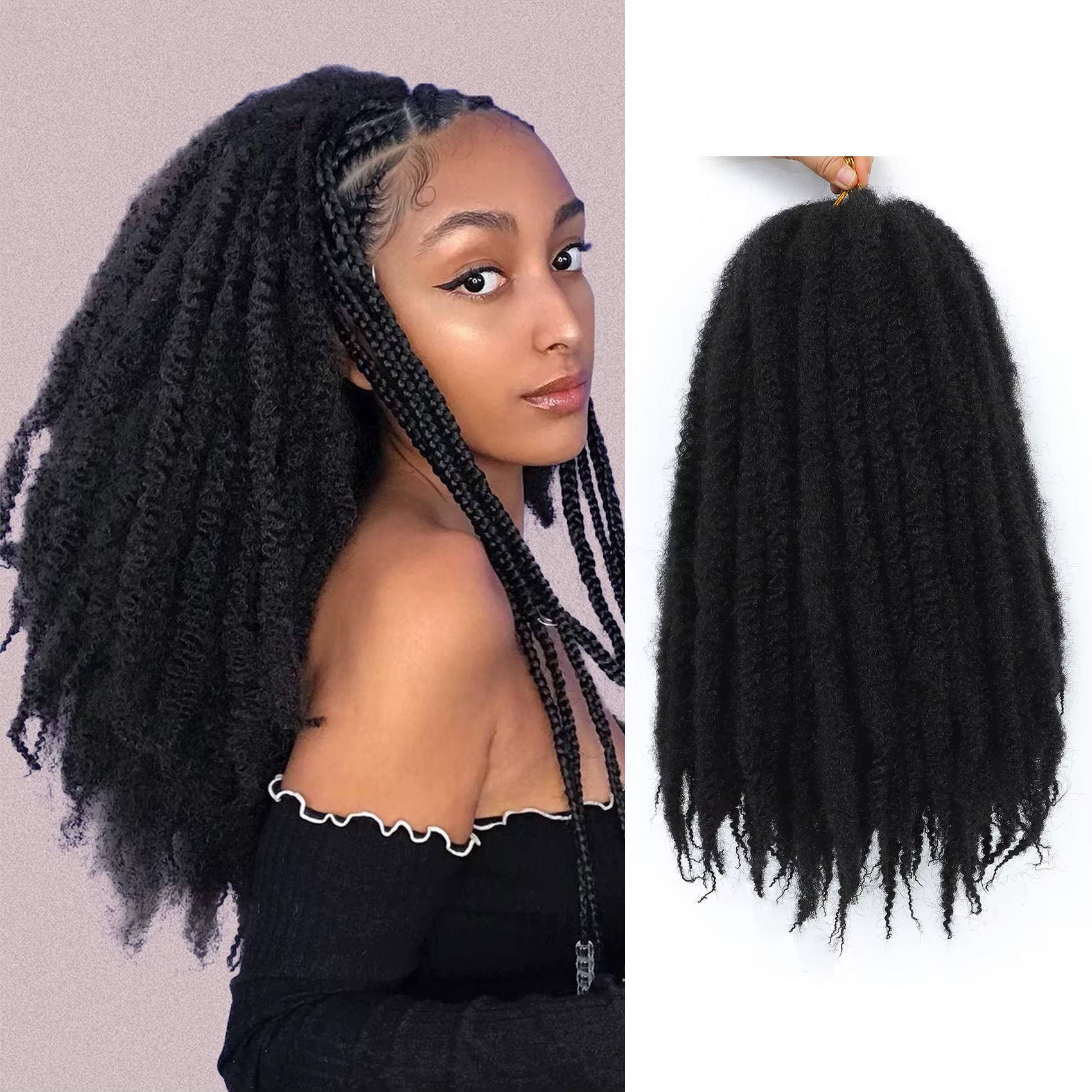 Cheveux à tresser Marley Twist 10-18 pouces