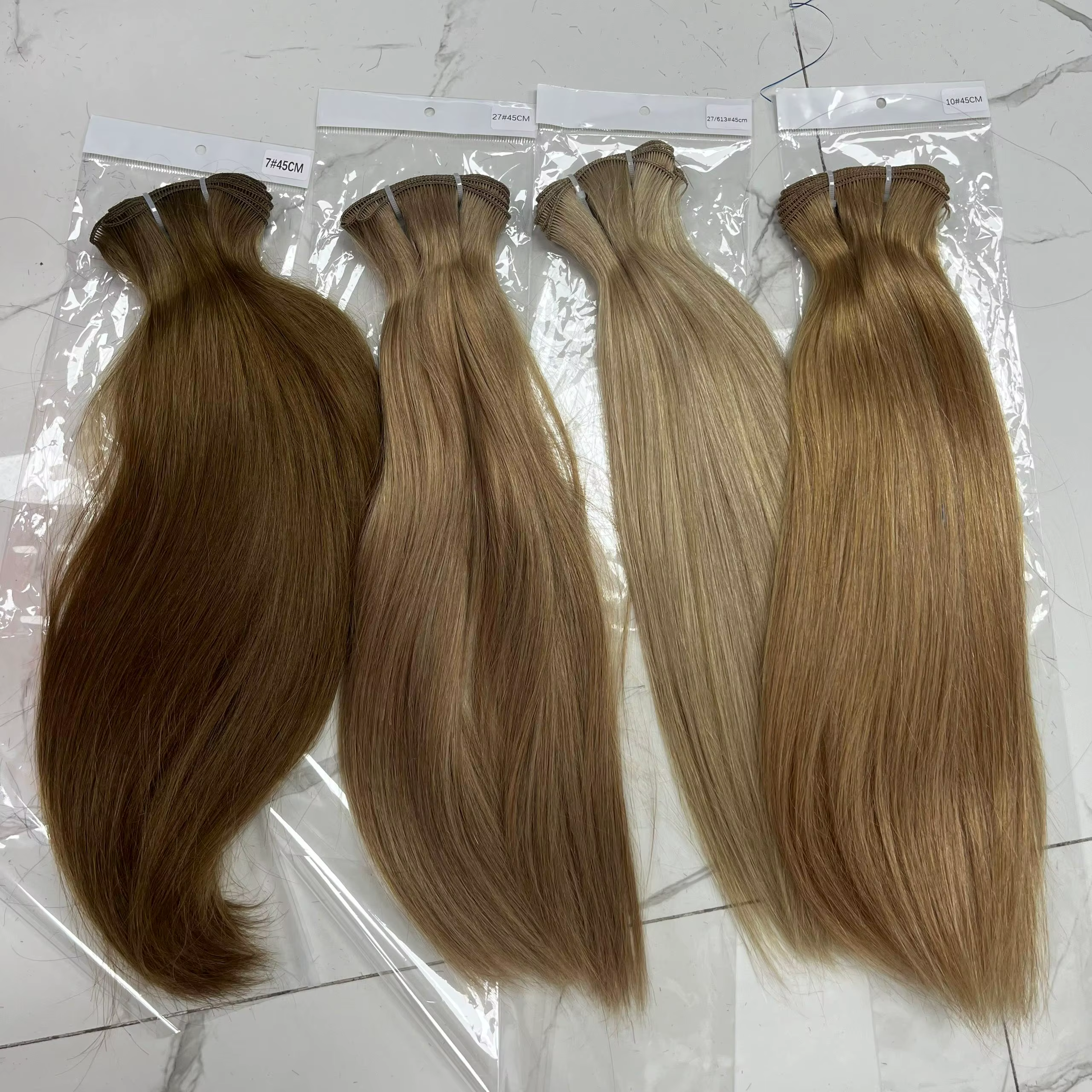 Genius trame droite brésilienne 100% naturel cheveux humains paquets Double dessiné Invisible Extensions