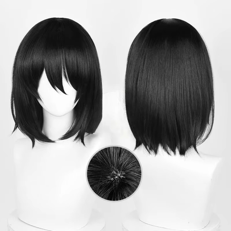 Perruque de Cosplay synthétique Titan Mikasa Ackerman pour femmes noires