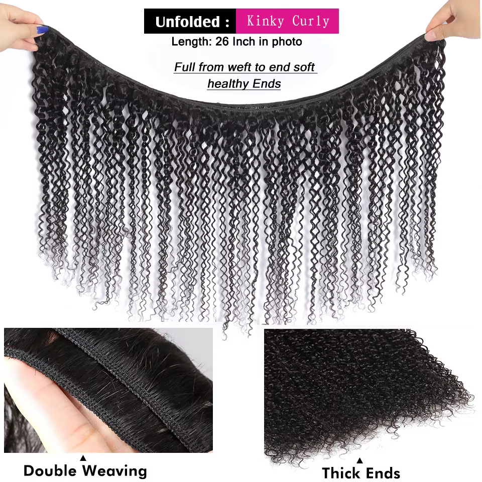 Extensions brésiliennes de cheveux humains crépus bouclés