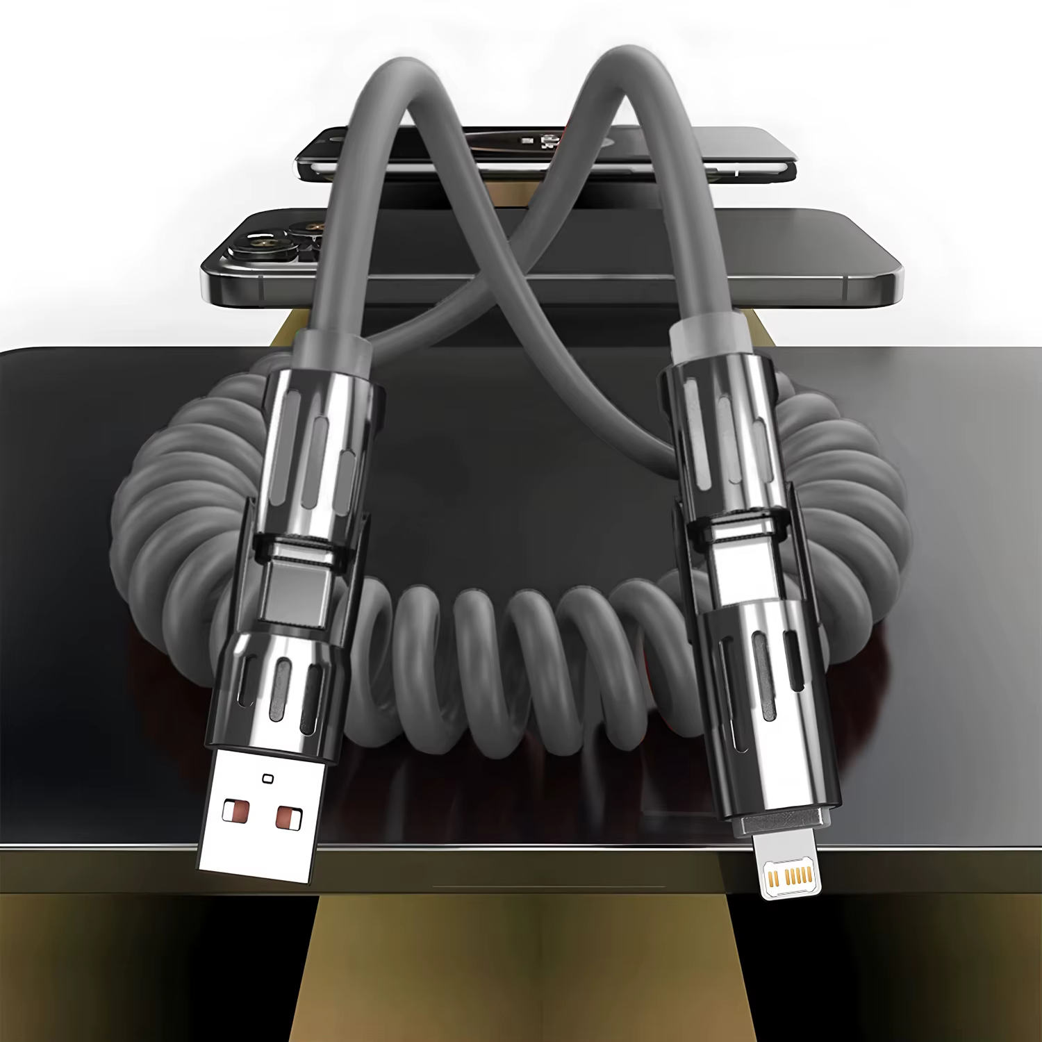 Câble USB extensible Amzwn 240W 2 en 2, câble de type C pour Samsung Xiaomi Huawei, câble USB C pour iPhone, câble de données USB