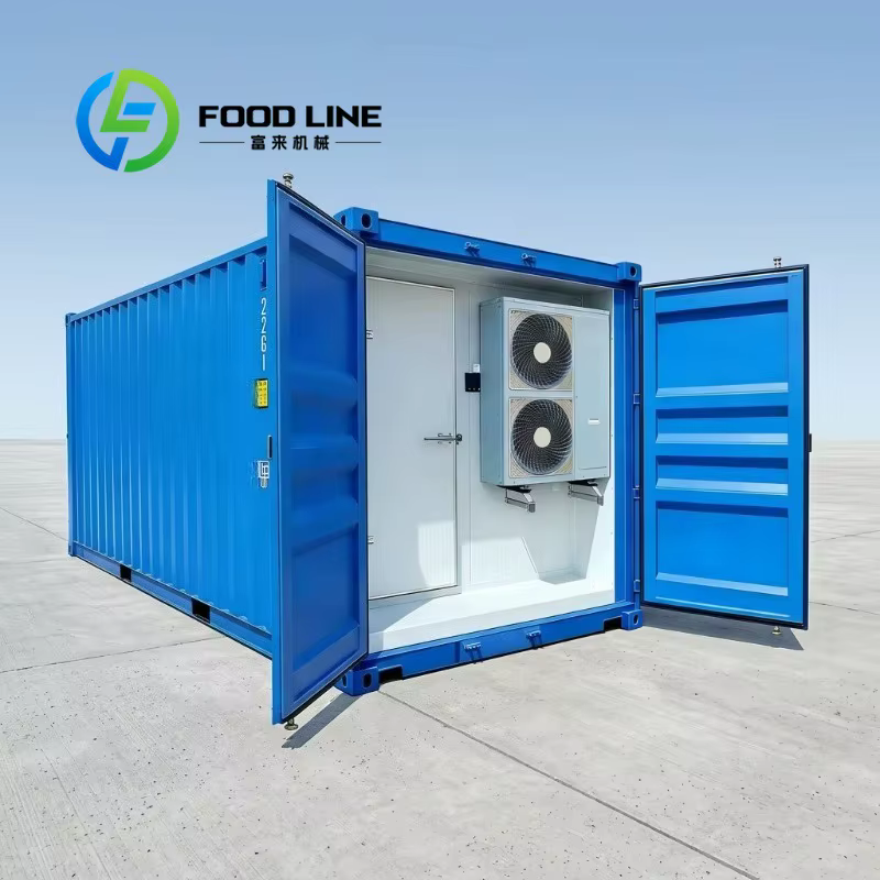 Conteneur frigorifique industriel de 40 pieds pour aliments surgelés, conteneurs modulaires combinés, volume de stockage ajustable en fonction de la production d'usine