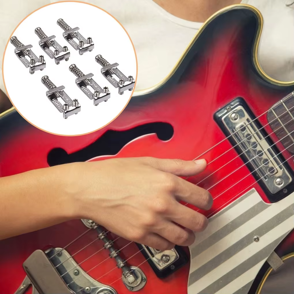 Selles de pont Roller Tremolo ​ ​ 6 pièces avec clé-alliage de Zinc de précision pour pièces de mise à niveau de guitare électrique Fender Strat/Tele/ST ​ ​