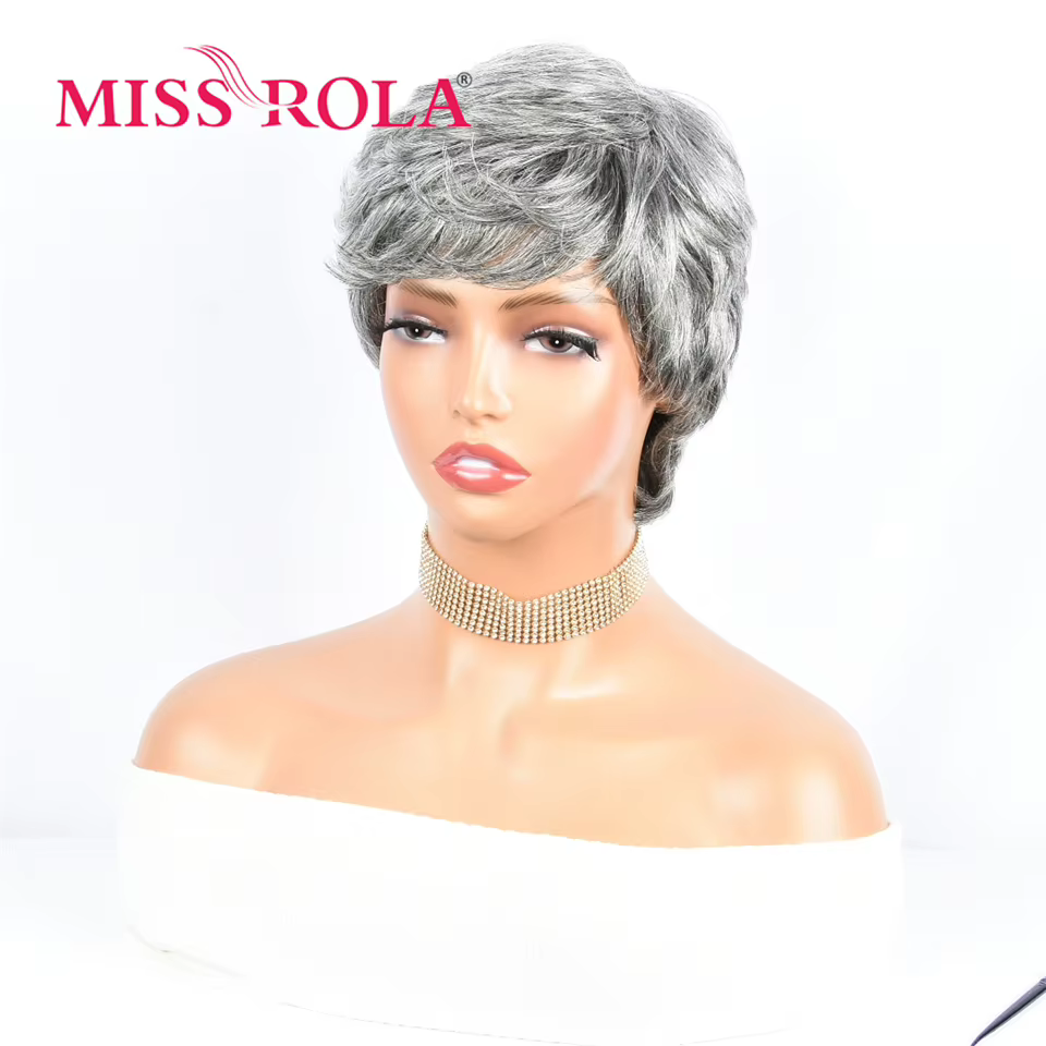 Miss Rola – perruques brésiliennes à reflets gris