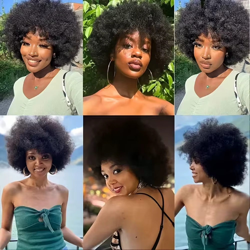 Perruque Bob synthétique courte bouclée et crépue de Style Bob