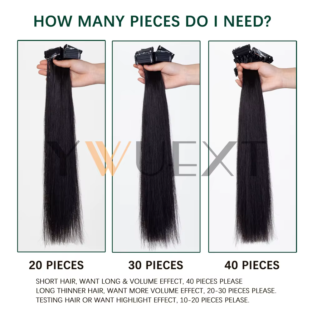 Extensions de cheveux humains 6D-2