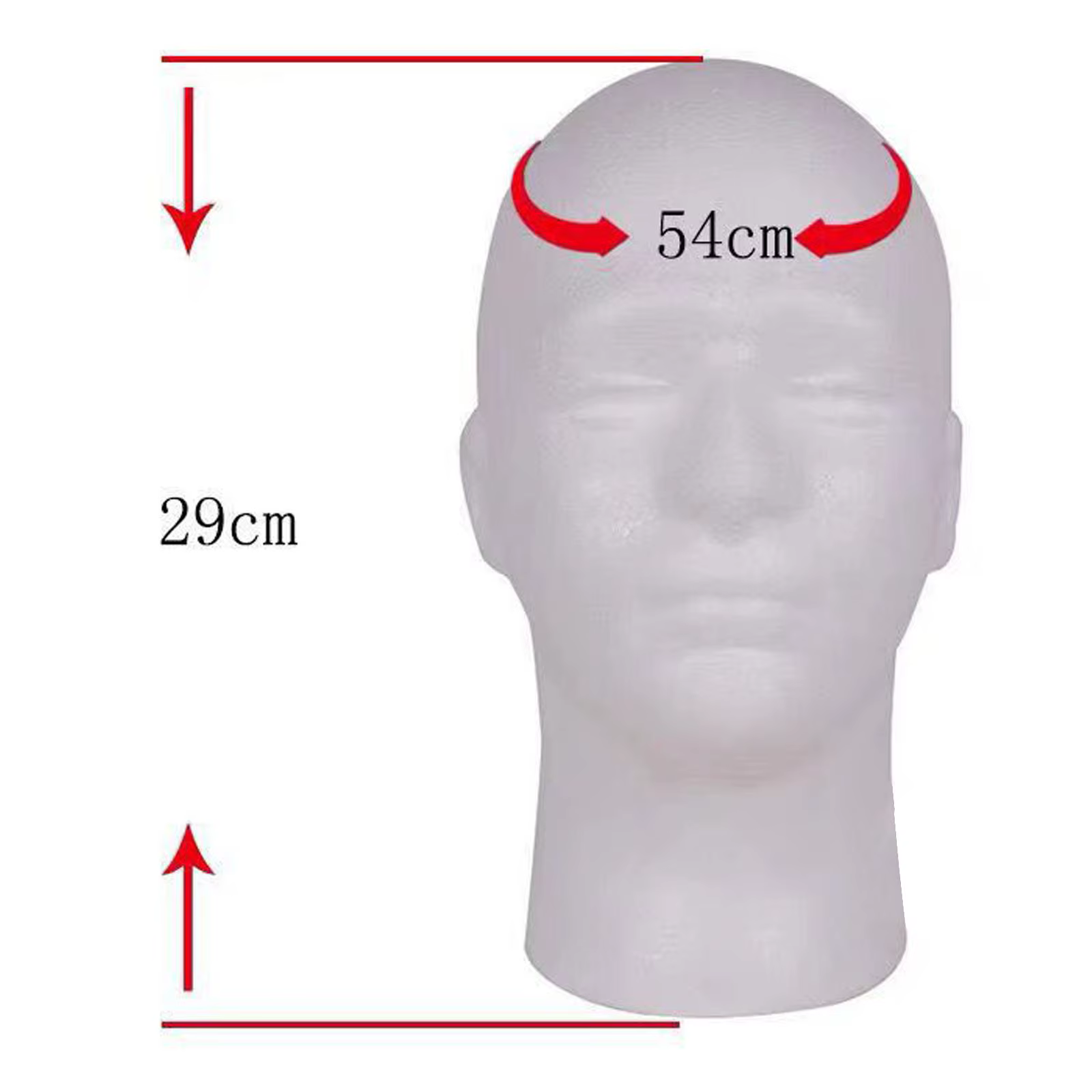 Tête de perruque en polystyrène pour hommes