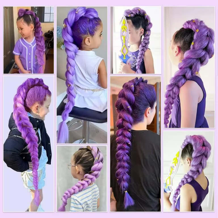 Nouvelles extensions de cheveux tressées colorées style Kpop