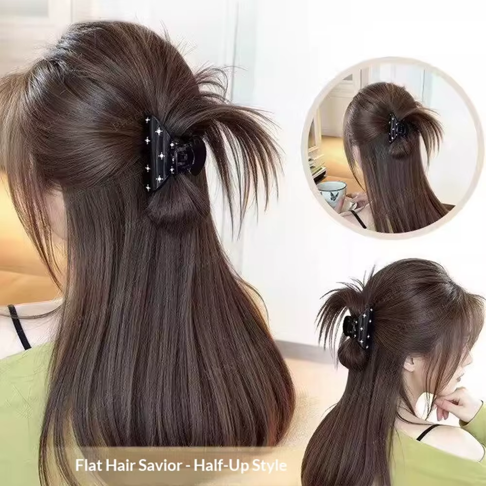 Chignon désordonné et volumineux à pince