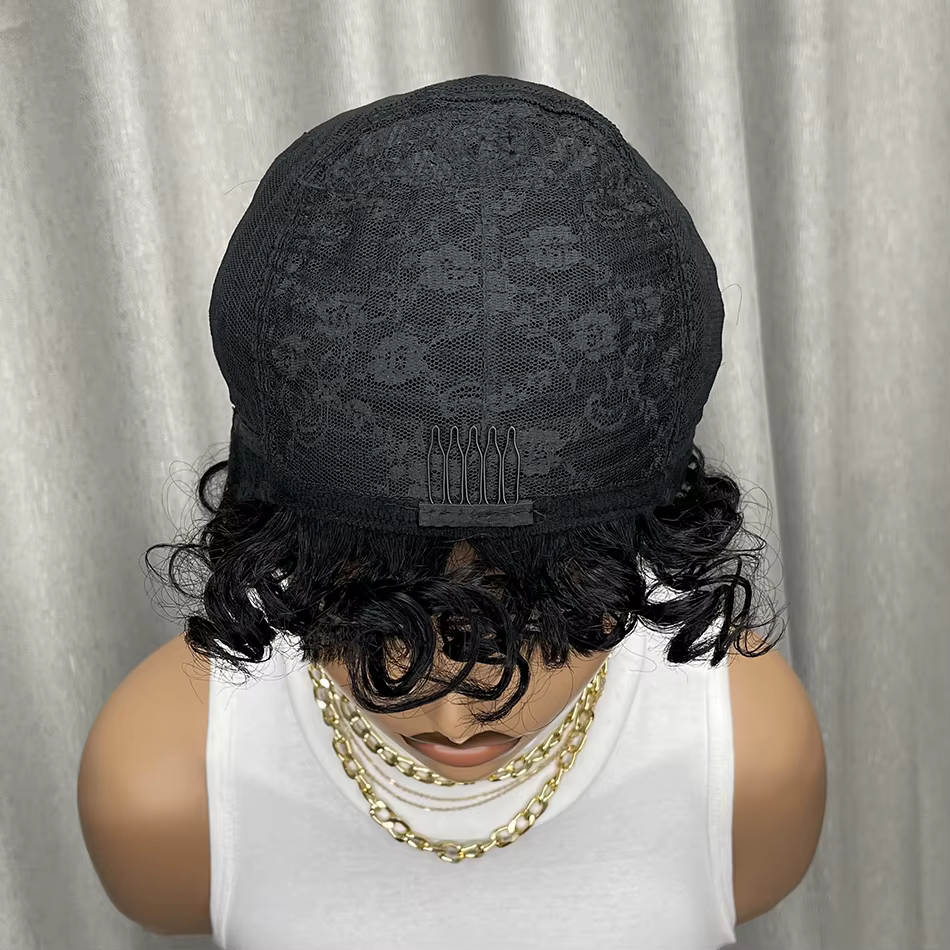 Perruques de cheveux humains bouclés