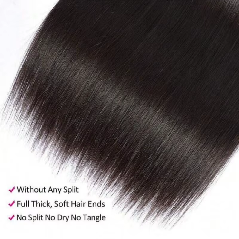 3 lots de mèches brésiliennes lisses en cheveux humains
