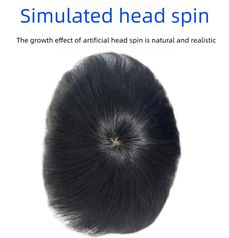 Toupet pour hommes avec Clips perruques masculines cheveux humains