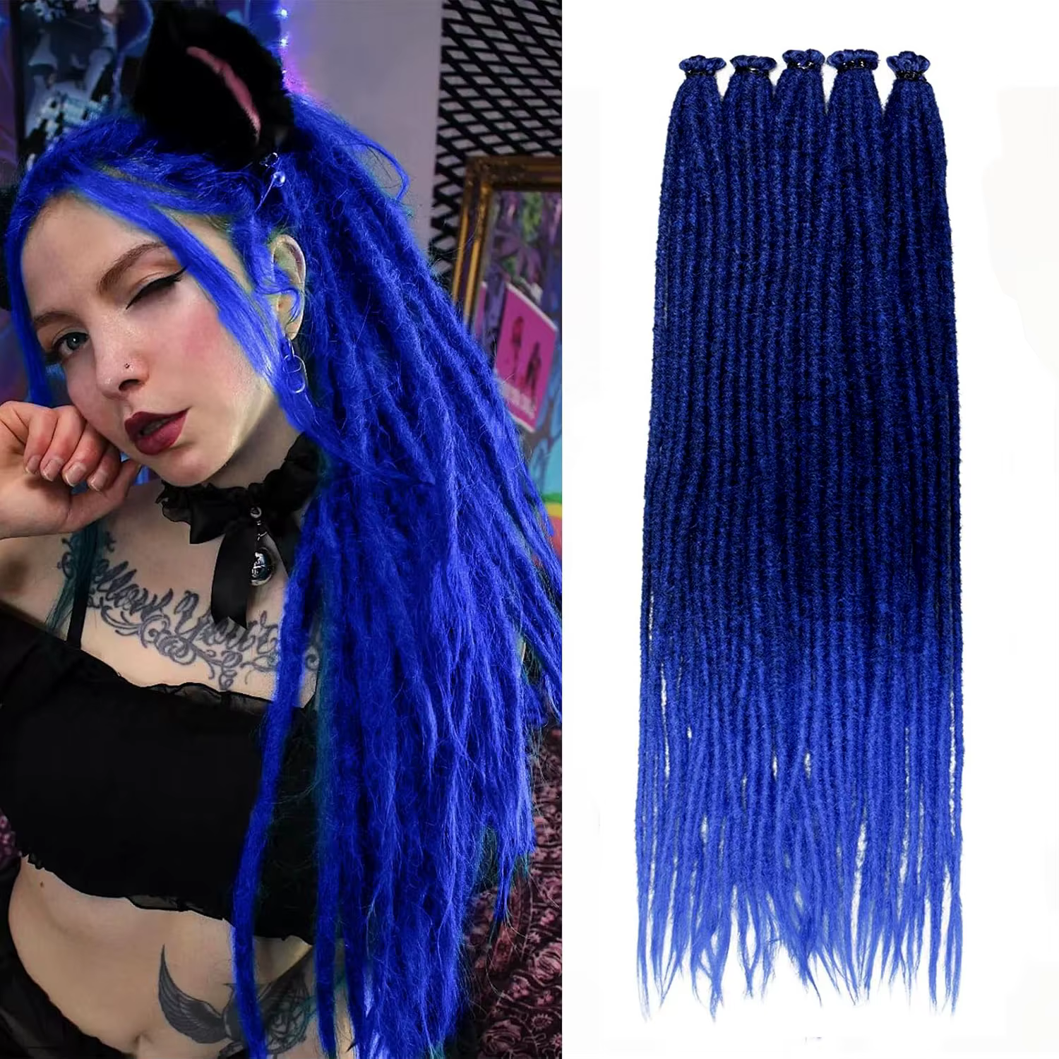 Extensions de dreadlocks synthétiques 24 pouces