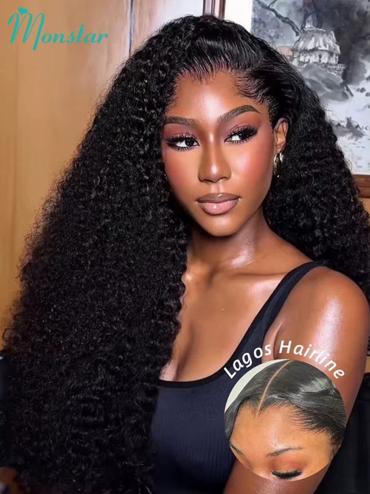 M délié Invisible 13x4 HD pleine dentelle frontale perruque de cheveux humains impeccable Lagos