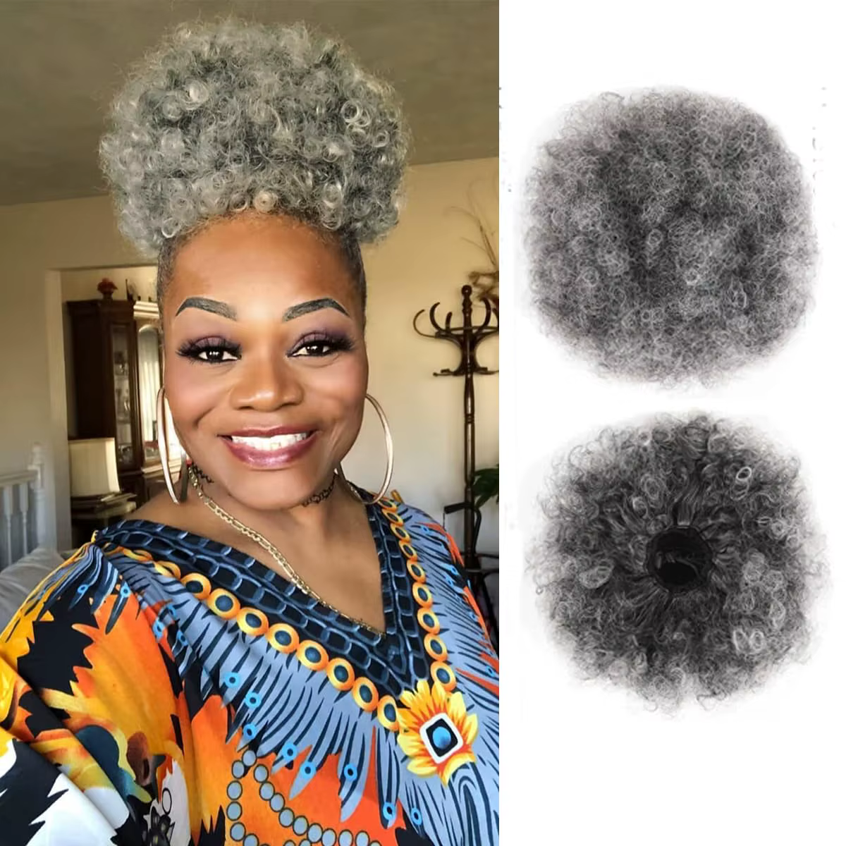Queue de cheval afro à cordon, extensions de cheveux synthétiques courts bouclés crépus, postiches chignon pour femmes et jeunes filles noires