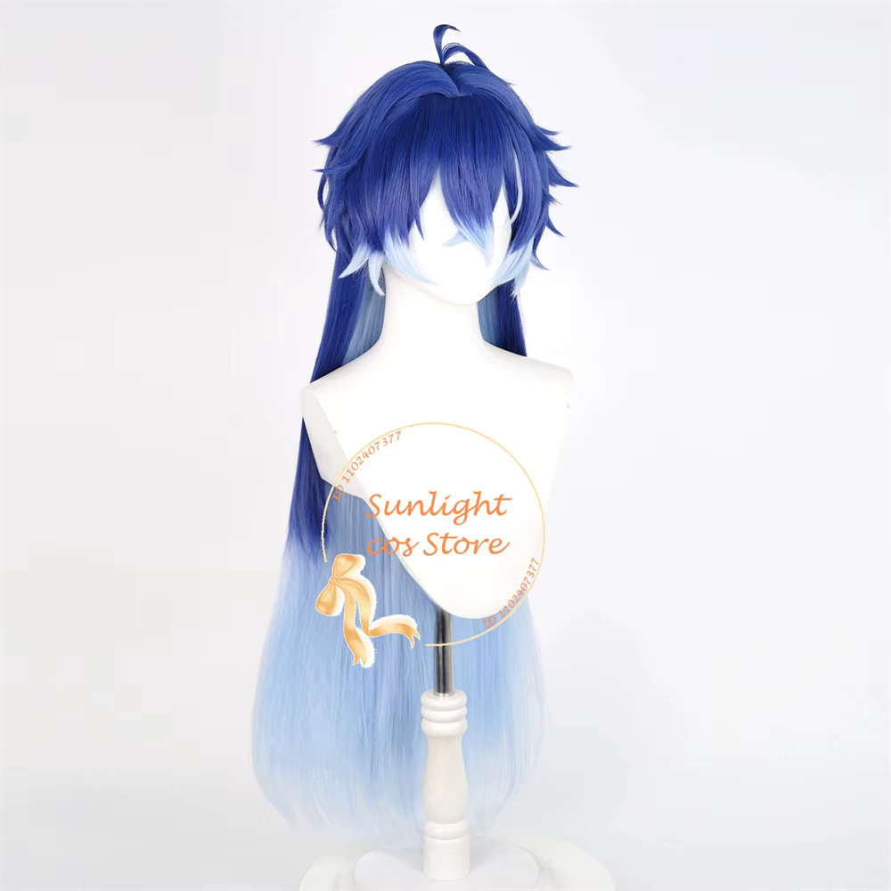 EN STOCK Anime Kyryll Chudomirovich Flins Cosplay perruque 90 cm bleu dégradé perruques résistant à la chaleur cheveux