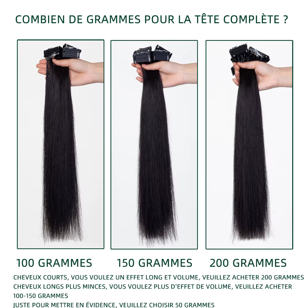 Isheeny – Extensions de cheveux pièces/ensemble naturels