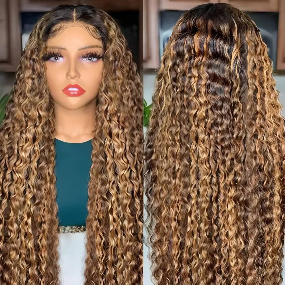 Perruque Lace Frontal Wig naturelle bouclée