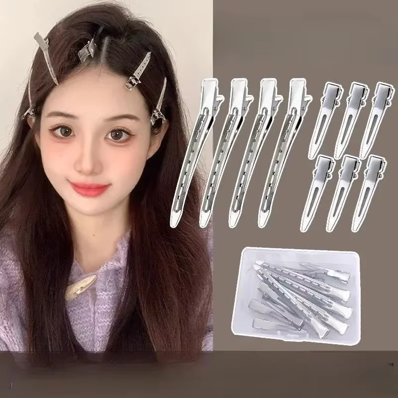 Clips de racine de cheveux moelleux argentés pour femmes