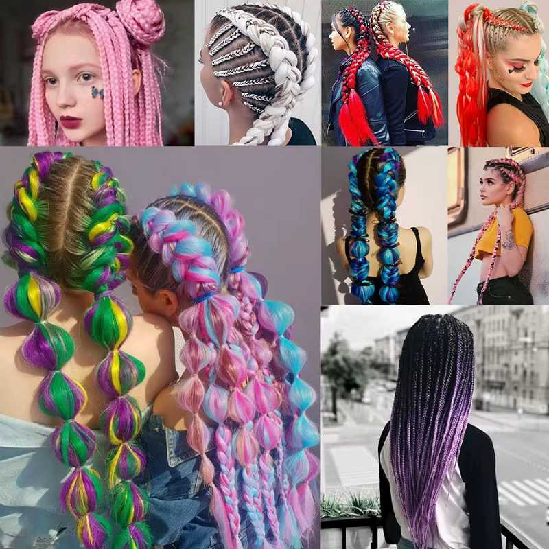 Extension capillaire synthétique tressée de 24 pouces