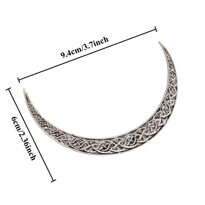 Épingle à cheveux rétro Viking en forme de lune celtique