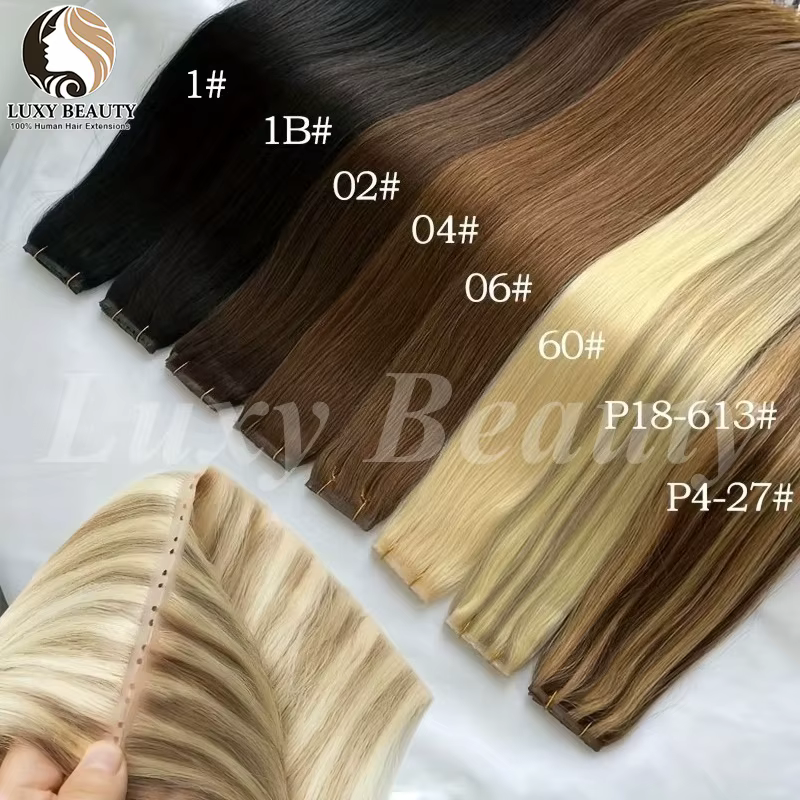 Extensions de cheveux humains à trame perforée Brown Butterfly Hole Weft