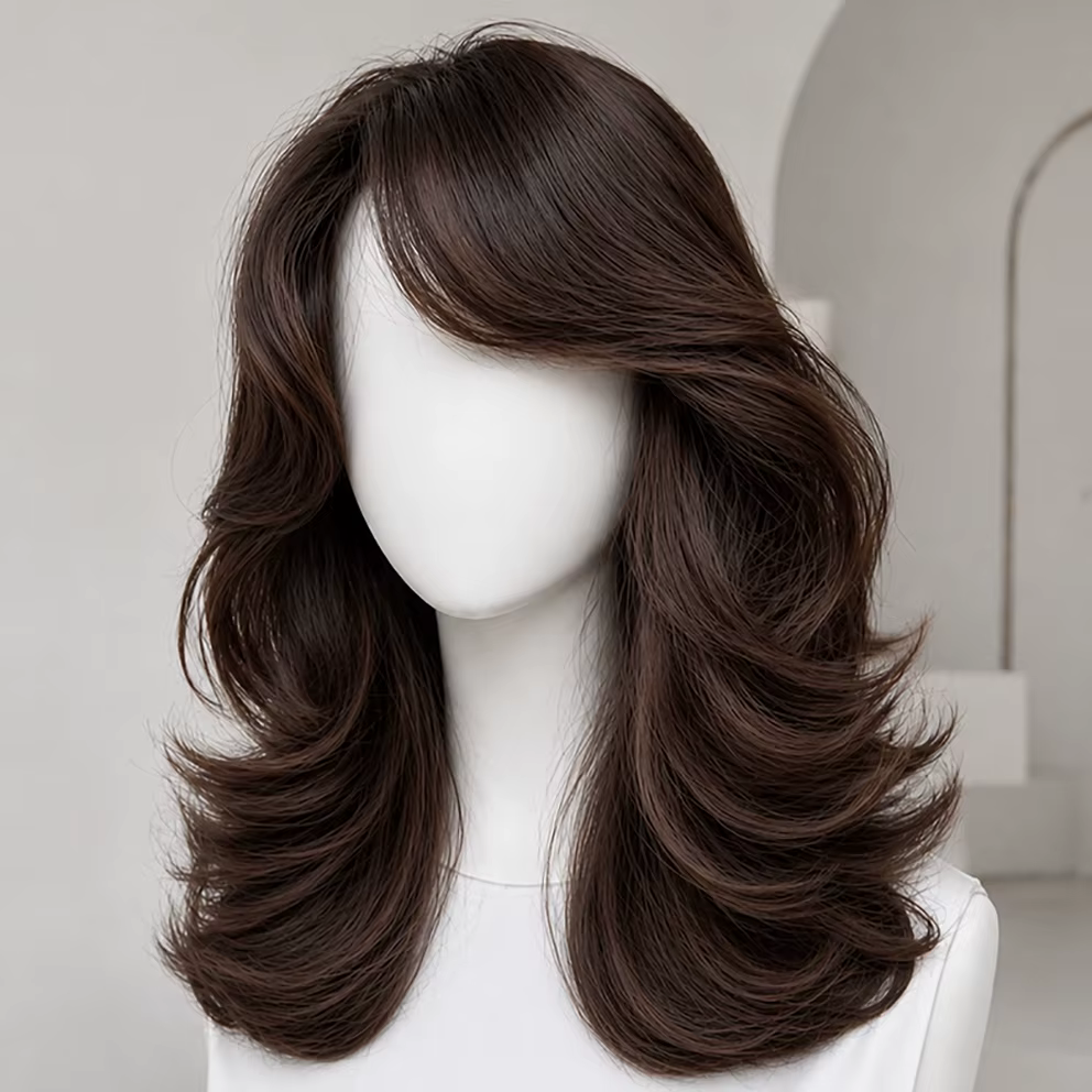 Perruque 24' ondulée en cheveux humains 100% naturels