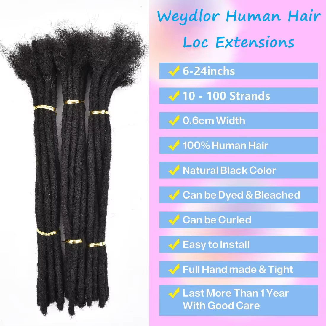 Dreadlock Extensions faites à la main pour hommes