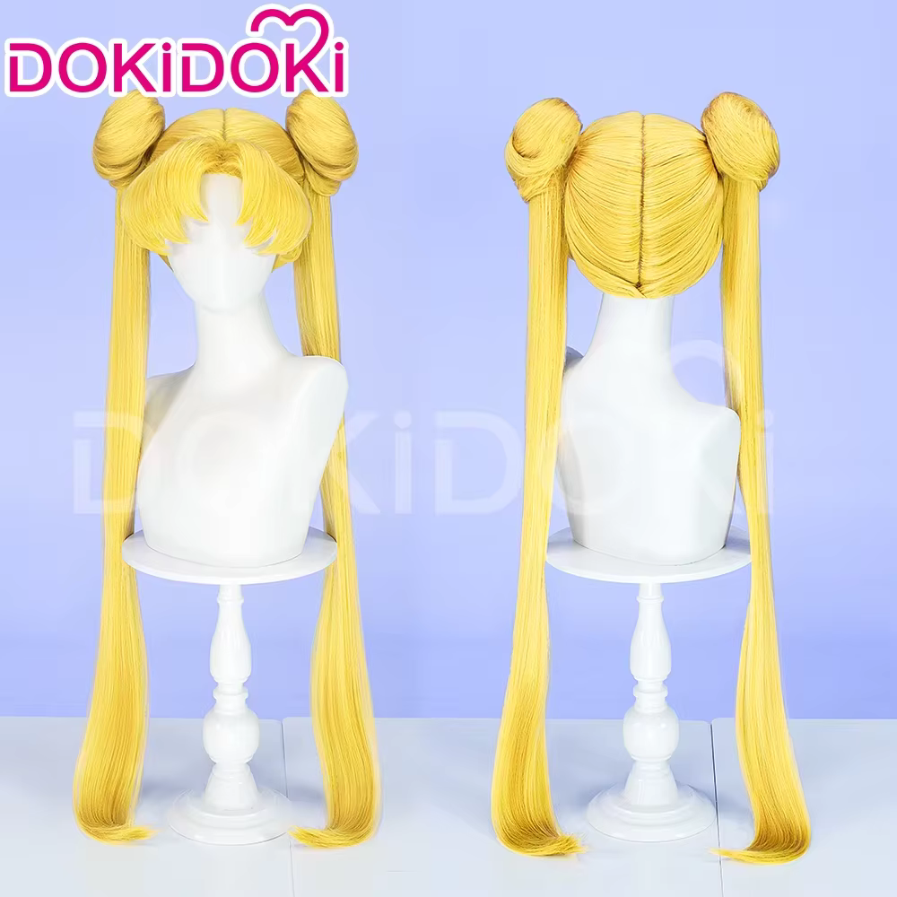 EN STOCK Chibii Usaa Tsuk Occa Usagii Kdón Makotoo Kaiouu Michiruu perruque Anime DokiDoki mignon queue de cheval cheveux casquette gratuite
