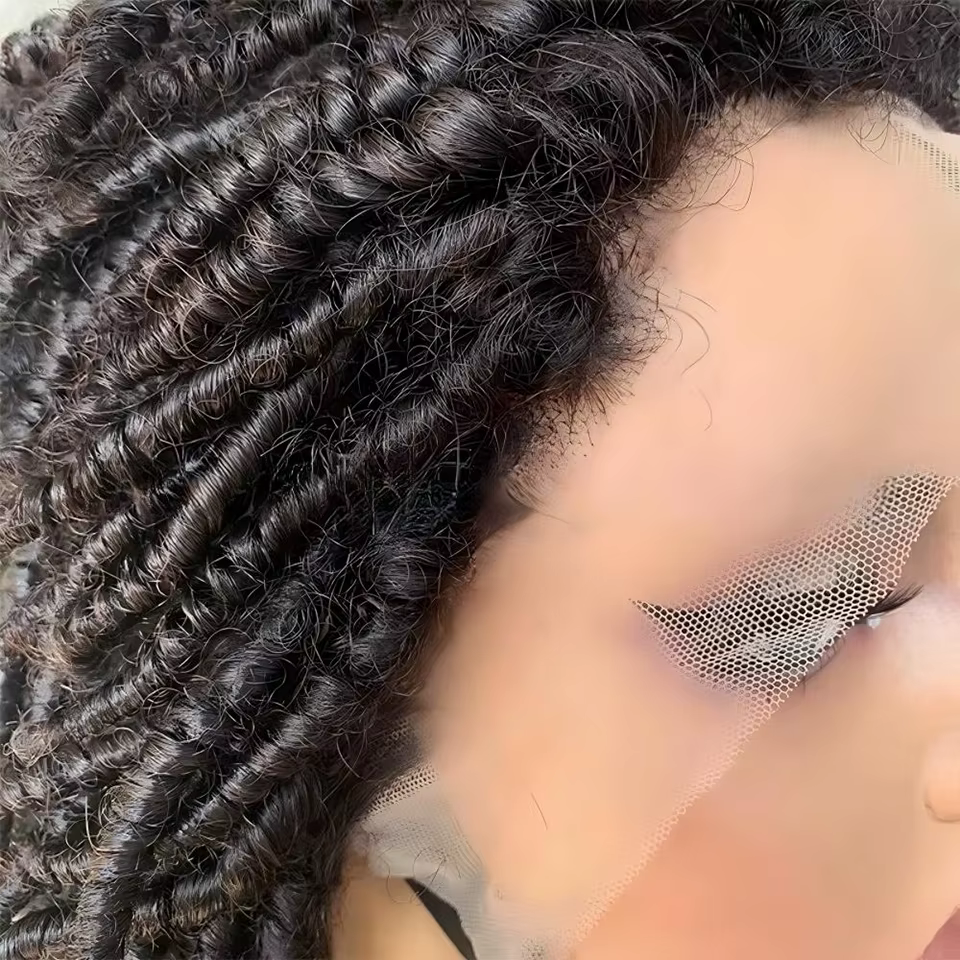 Perruques Remy brésiliennes bouclées afro 13x4 avec dentelle frontale d'oreille à oreille