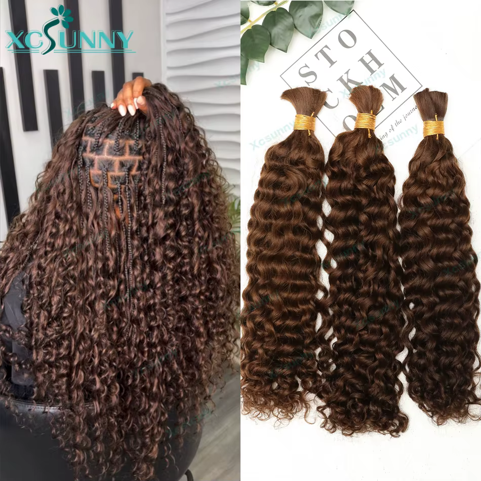 Boho tresses Extensions de cheveux humains paquets en vrac