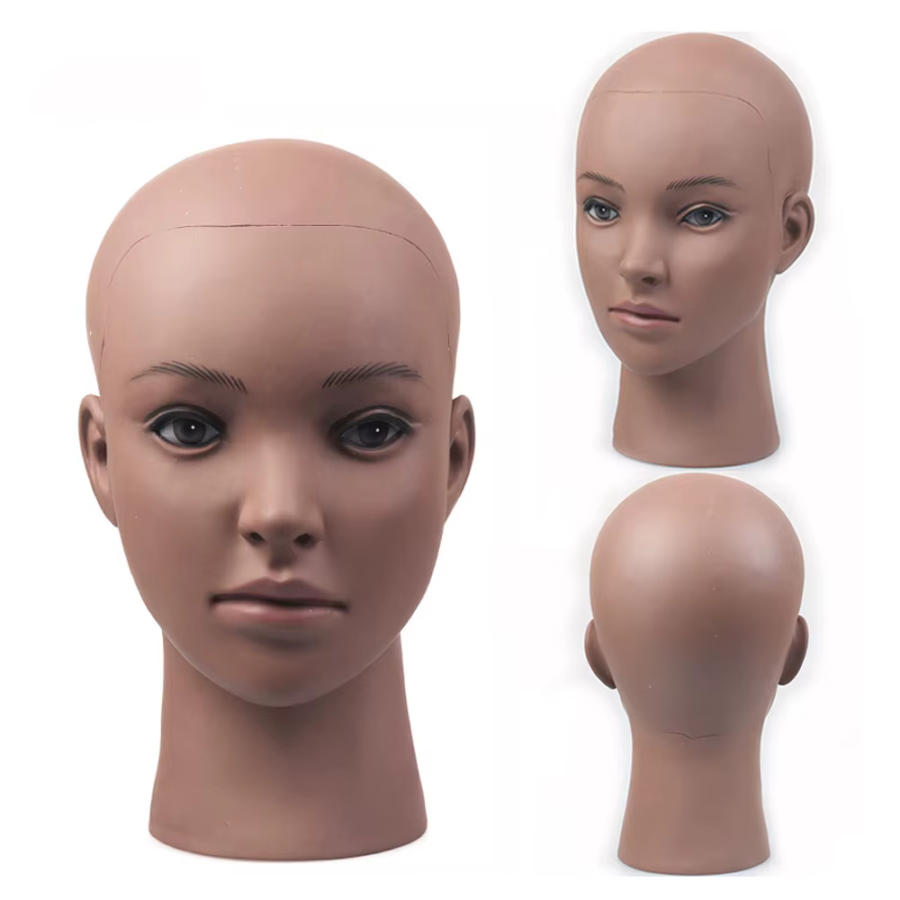 Tête de Mannequin chauve femme cosmétologie professionnelle maquillage du visage