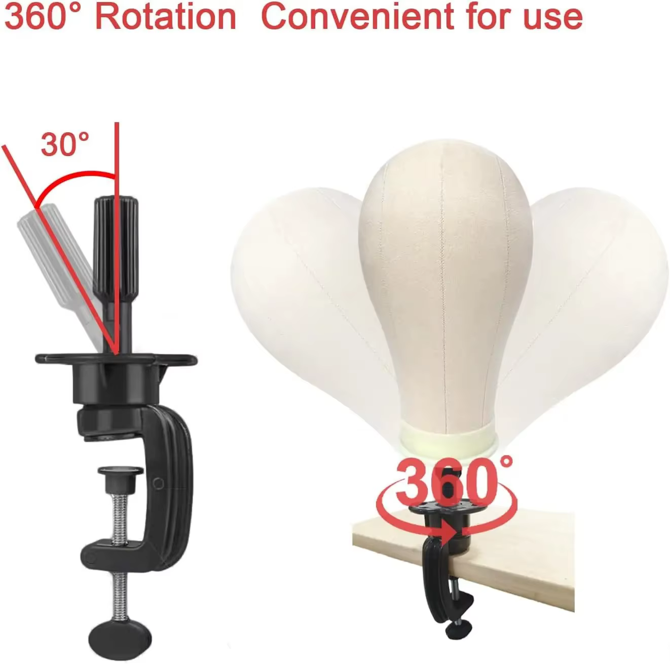 Support de tête de mannequin réglable pour perruque