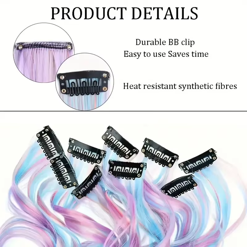 Extensions de cheveux licorne 6 pièces 22 pouces