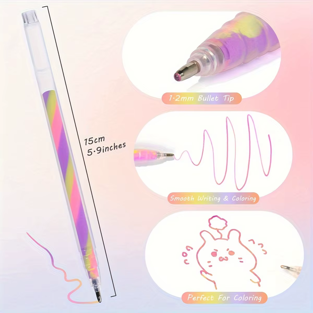 Ensemble de stylos surligneurs en Gel à paillettes, 6 pièces, couleurs vives de 1.2mm, écriture fluide, parfait pour les journaux, l'artisanat de bricolage, les cartes de vœux,